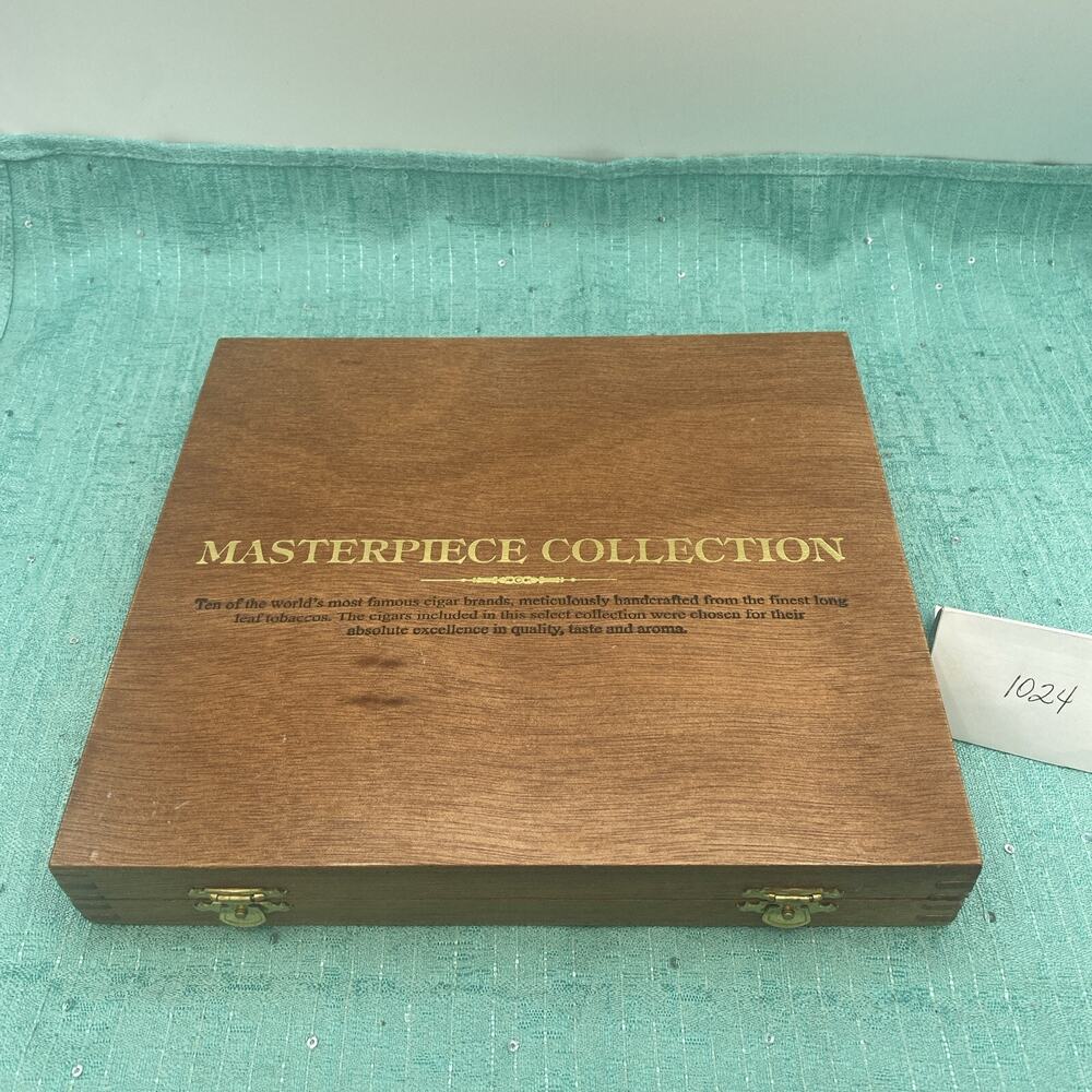 Masterpiece Collection Wooden Cigar Case 9”X 8” X 1.75”